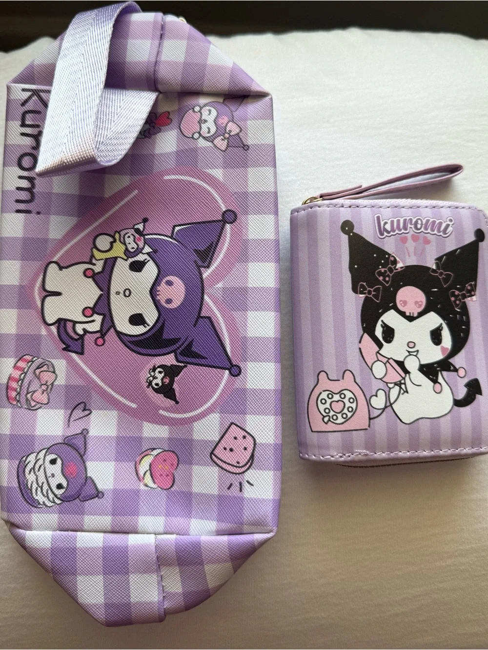 NWT Sanrio Kuromi Wallet & Pencil Case Bundle Kawaii Purple